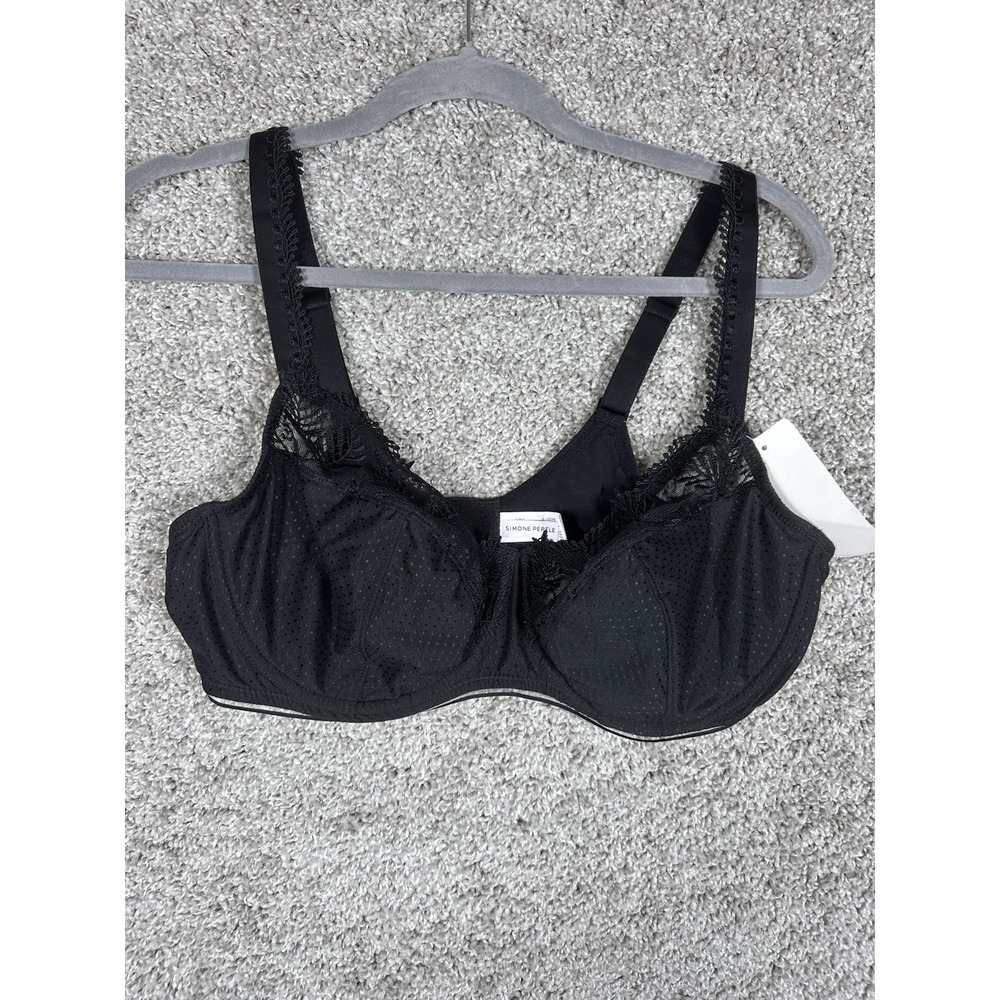 Simone Perele Caresse Full Cup Black Lace Bra EU 80E US 36DDD NWT $130 Retail
